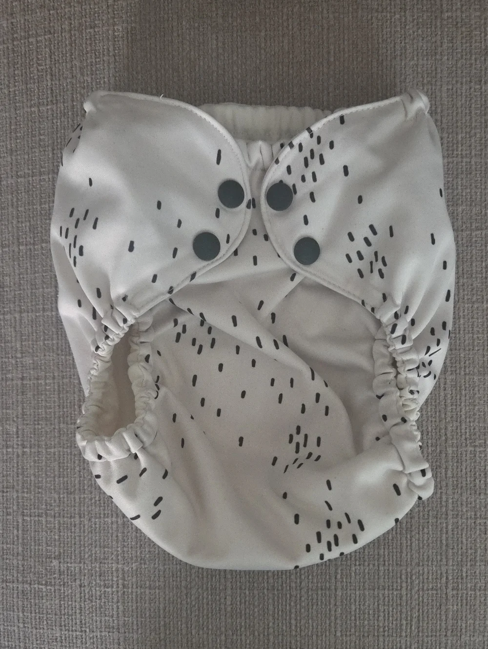 Neutral Dot Print Reusable Kids Cloth Diaper - White